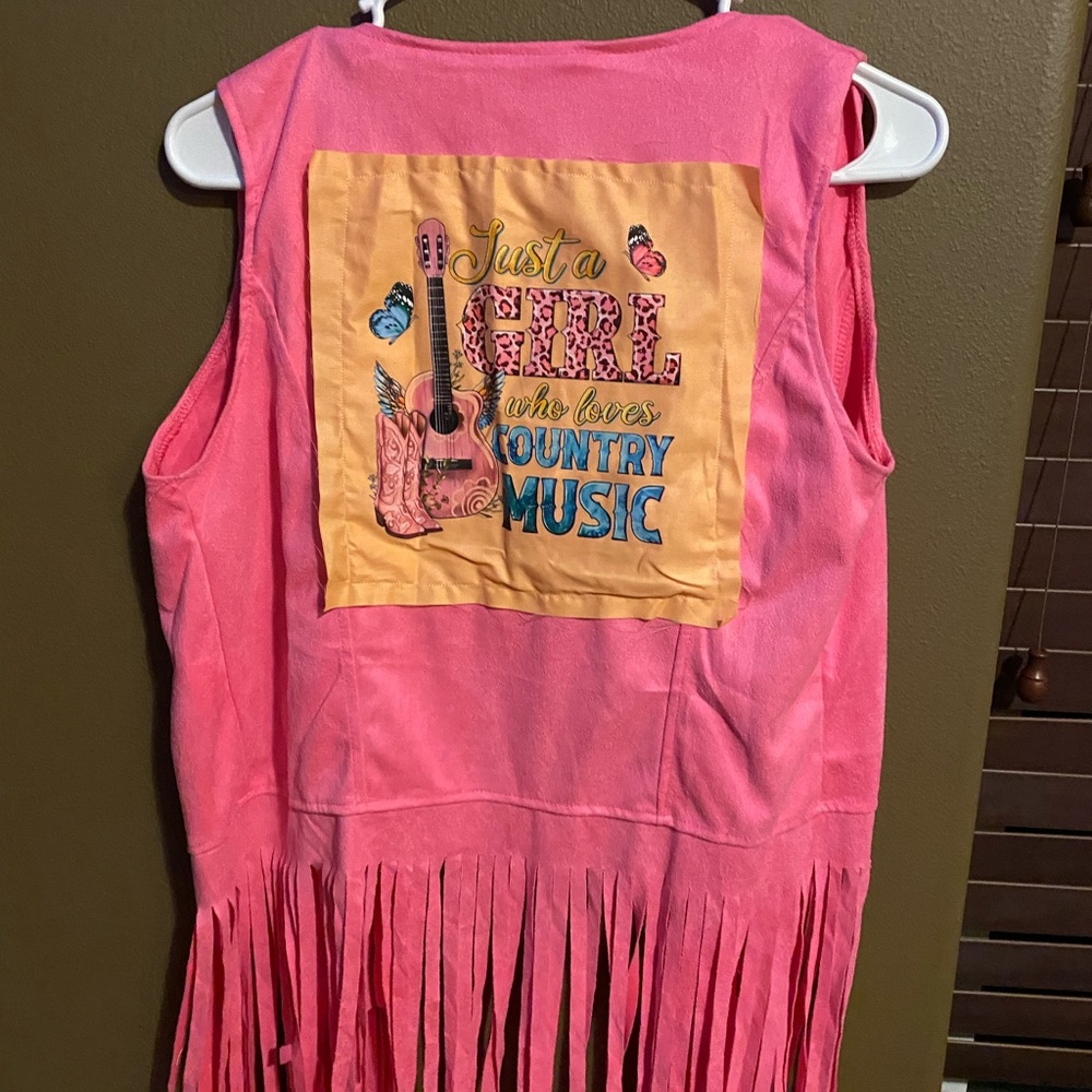 Hand designed western themed vest women size small